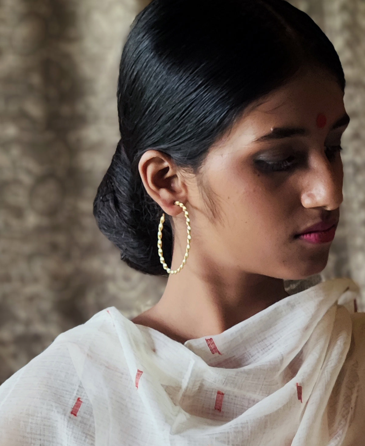 Kanak Latika Gold Plated Hoop